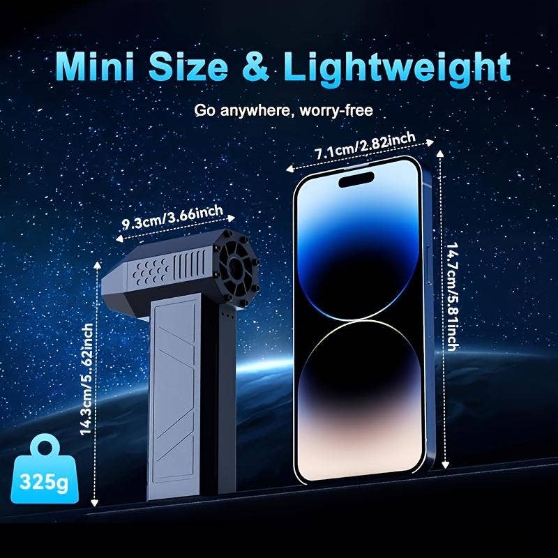 Portable Electric Mini Snow Blower Duster Fan with LED light