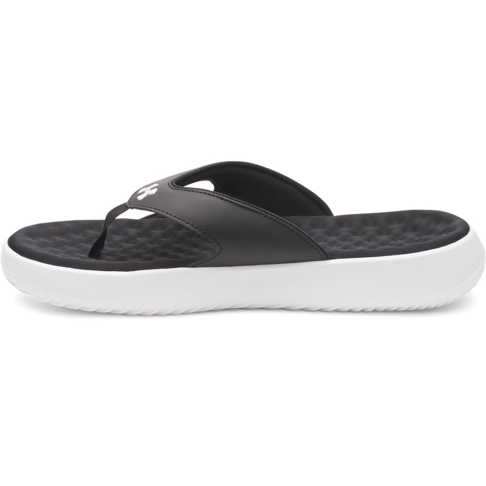 Under Armour Men's Ignite Pro 8 Flip Flops, (002) Black/White/White, 8, US