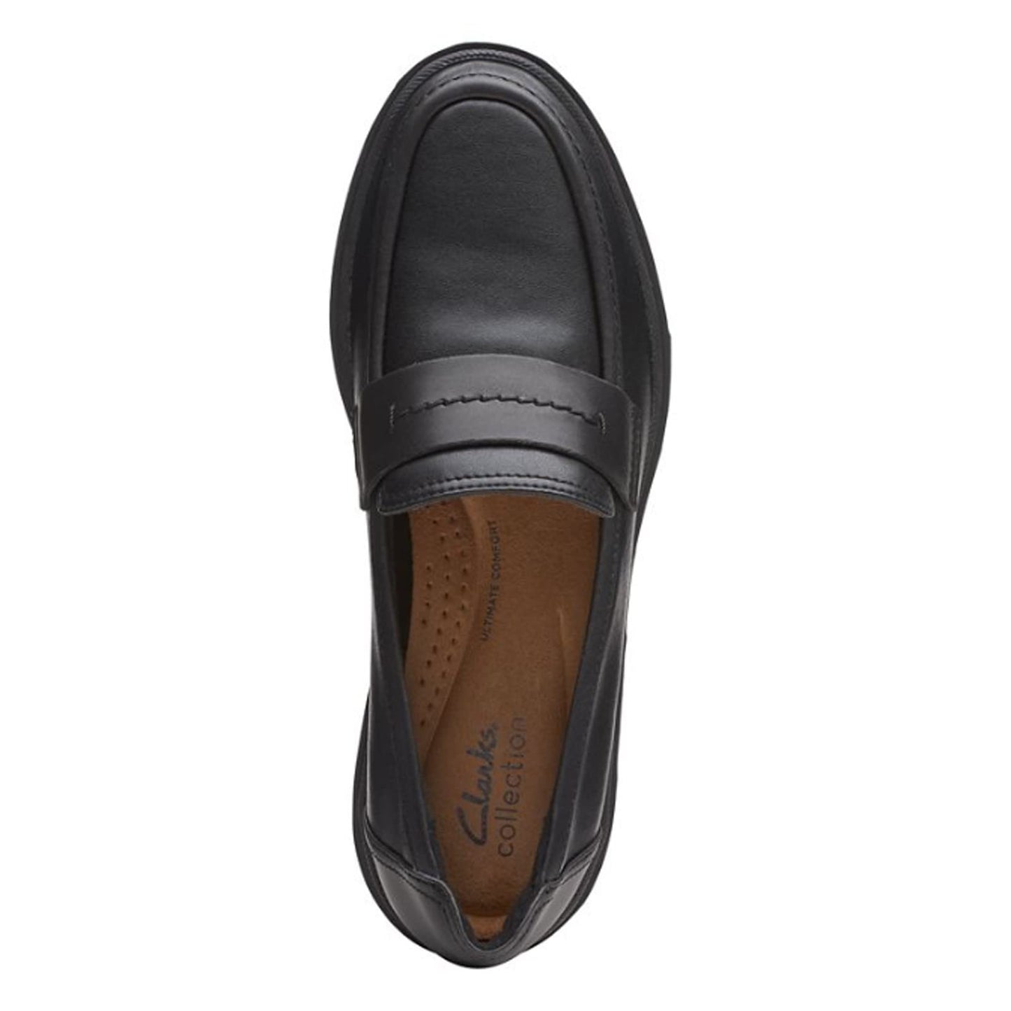 Clarks Women's Calla Ease Loafer Flat, Black Leather, 7 Medium US