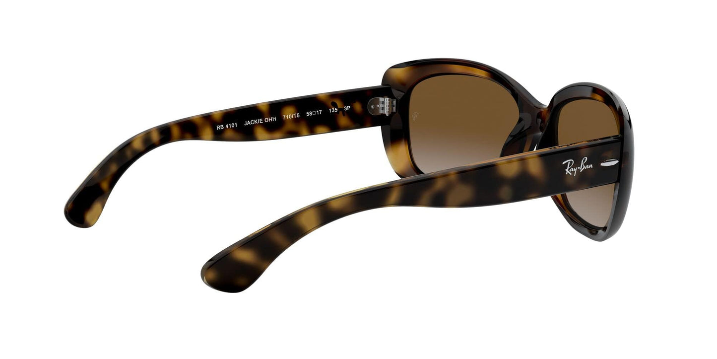 Ray-Ban Womens RB4101 Jackie Ohh Butterfly Sunglasses, Light Havana/Polarized Light Grey Gradient Brown, 58 mm
