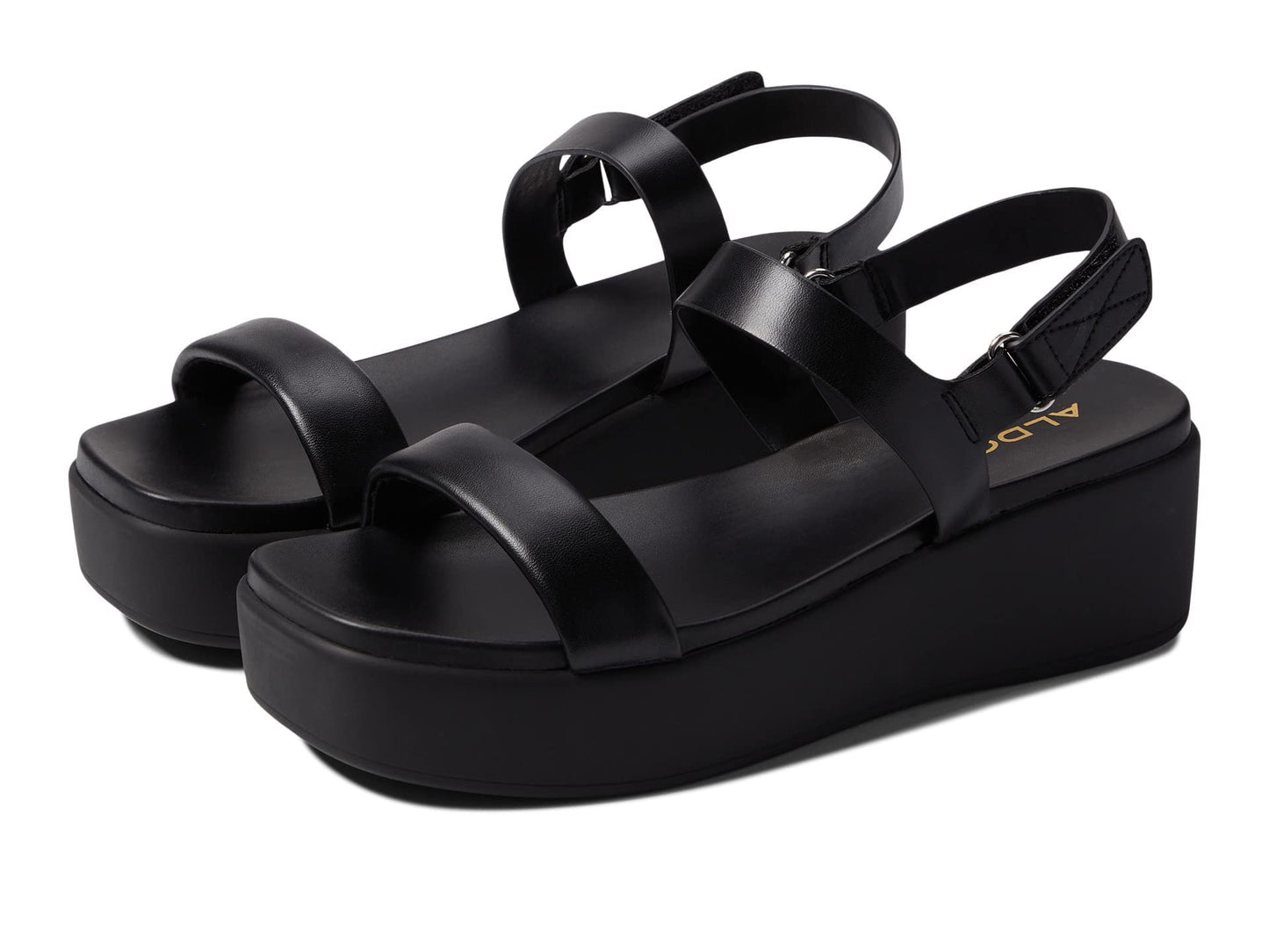ALDO Women's TISDAL Wedge Sandal, Black, 8.5