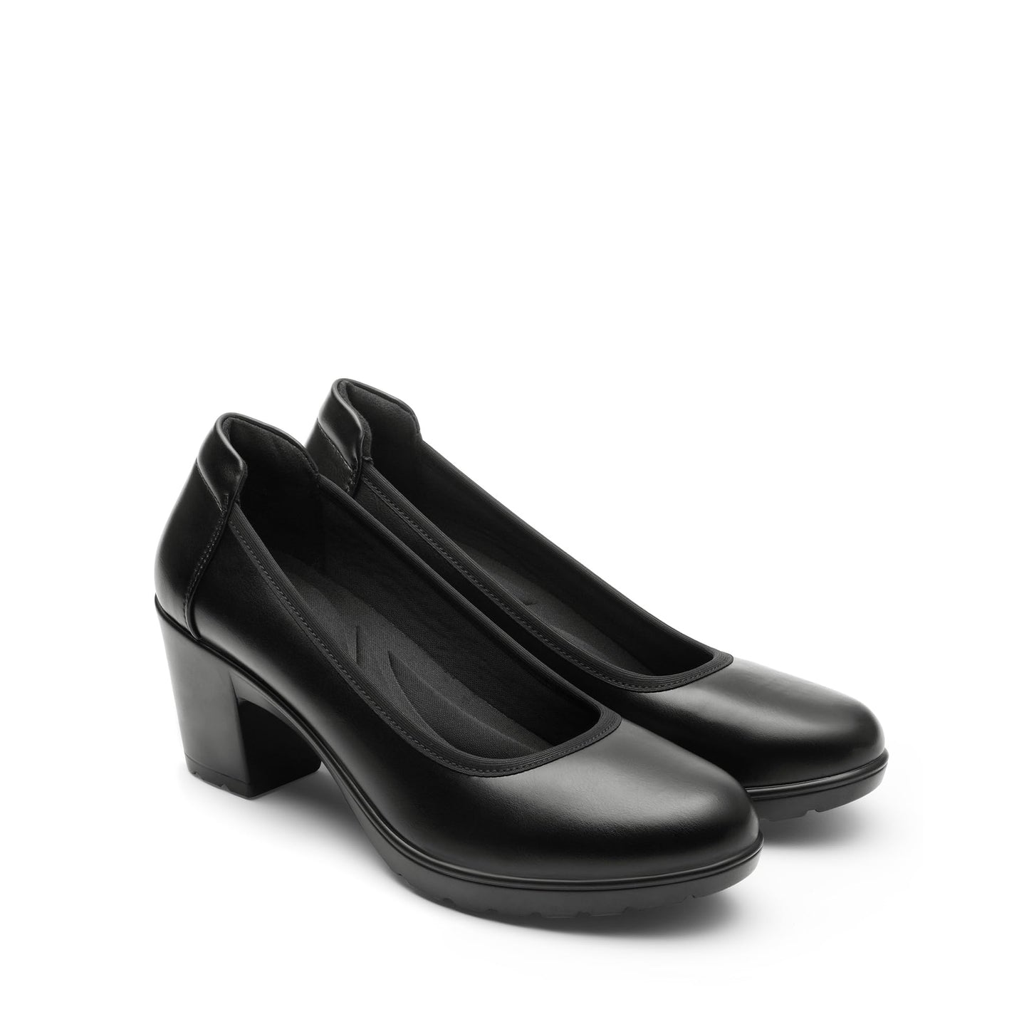 DREAM PAIRS Women's Chunky Closed Toe Low Block Heels Work Pumps Comfortable Round Toe Dress Wedding Shoes Nereida,Size 8,Black,SDPU2230W