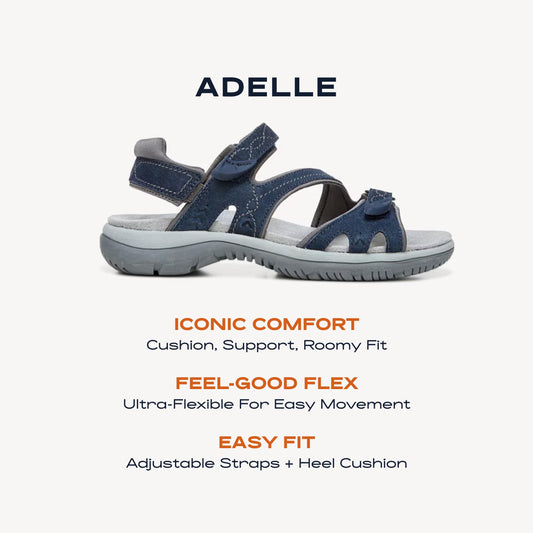 Dr. Scholl's Shoes Women's Adelle Sporty Adjustable Footbed Sandal,Elegant Navy Suede,9