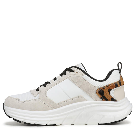 Vionic Women's Walk Max Skyline Sneaker White/Leopard Mesh and Suede 11 M