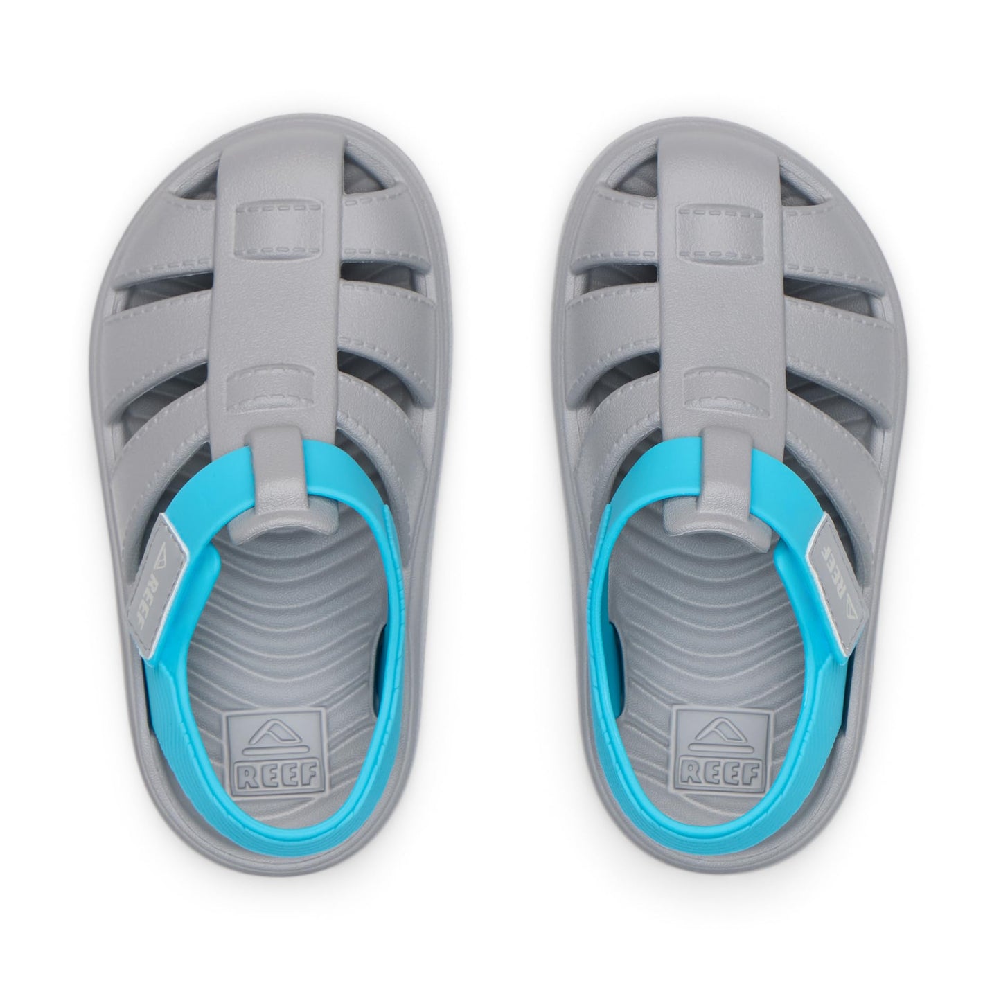 REEF Boys Sandals, Toddler/Little Kid Totally Beachin, Grey/Blue, 9