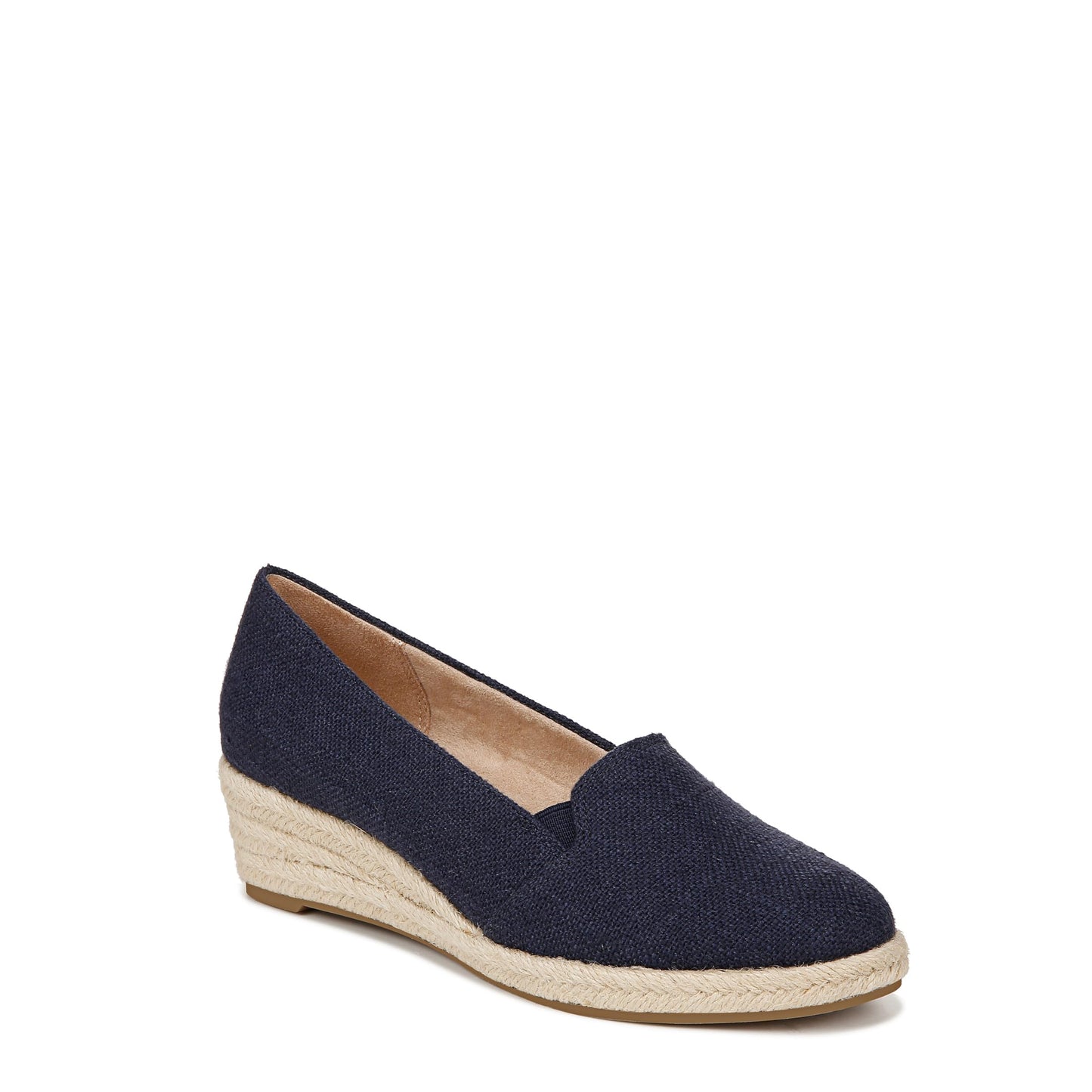 LifeStride Womens Kamilla Wedge Espadrilles Lux Navy Linen 9 M