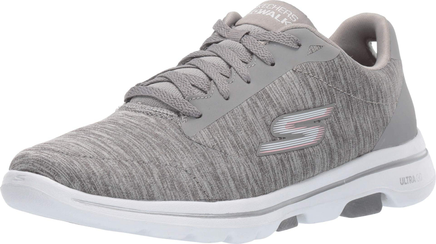 Skechers Women's Go Walk 5 True Sneaker, Grey, 7