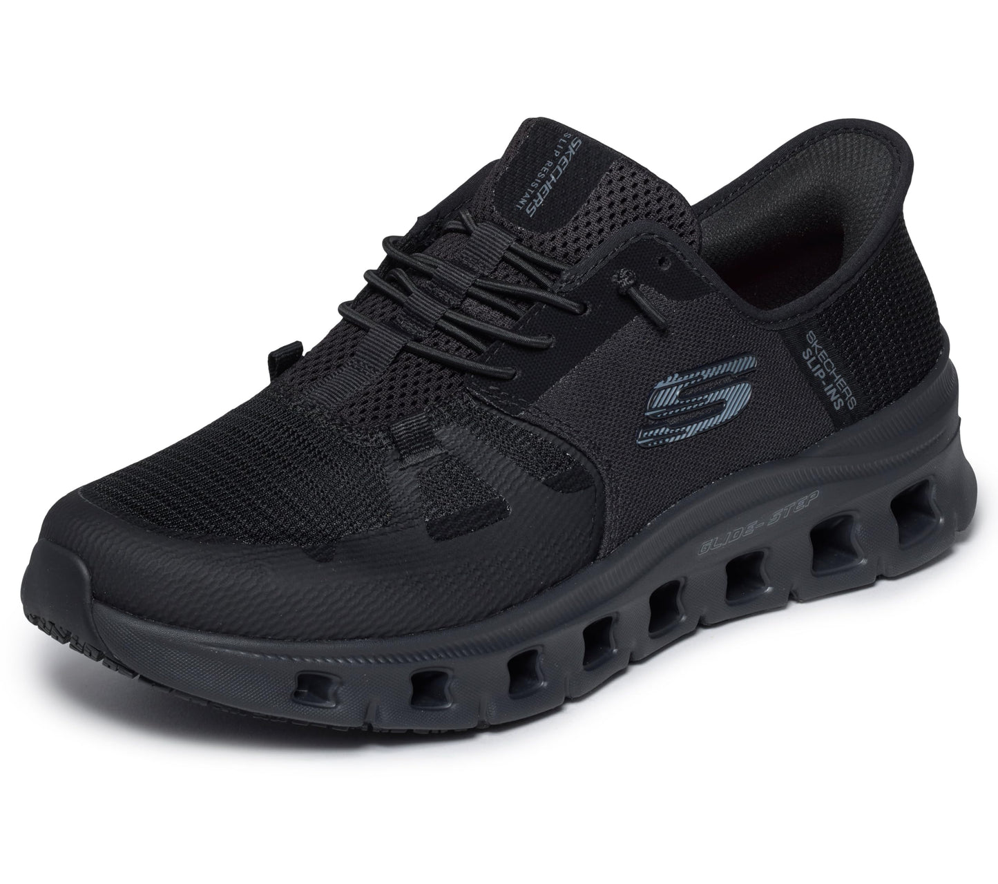Skechers Men's Slip-Resistant Glide-Step Pro Slip-ins Work Sneakers, Black, 11.5