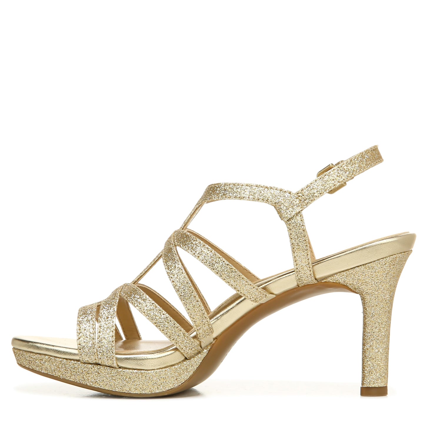 Naturalizer Women's Baylor Heeled Sandal Gold Glitter 8 M