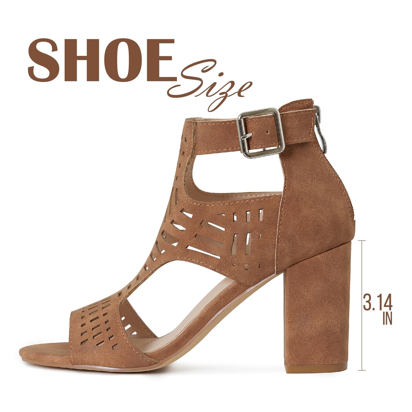 AOSPHIRAYLIAN Chunky Heeled Sandals for Womens Heels Bohemian Cutout Open Toe Summer Block Heeled Party Sandals
