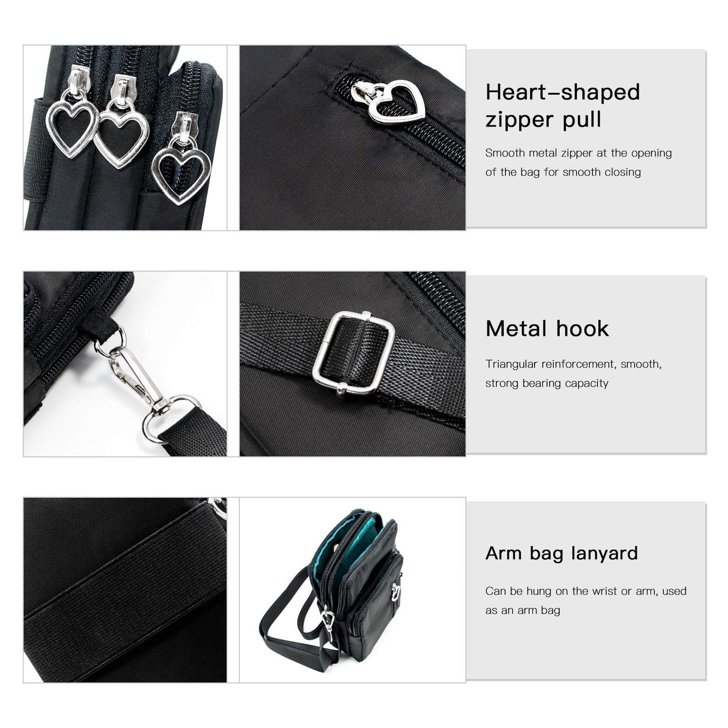 BIAOTIE Lightweight Small Crossbody bags Cell Phone Purses Travel Pouch Shoulder Bag for Women (D-01)