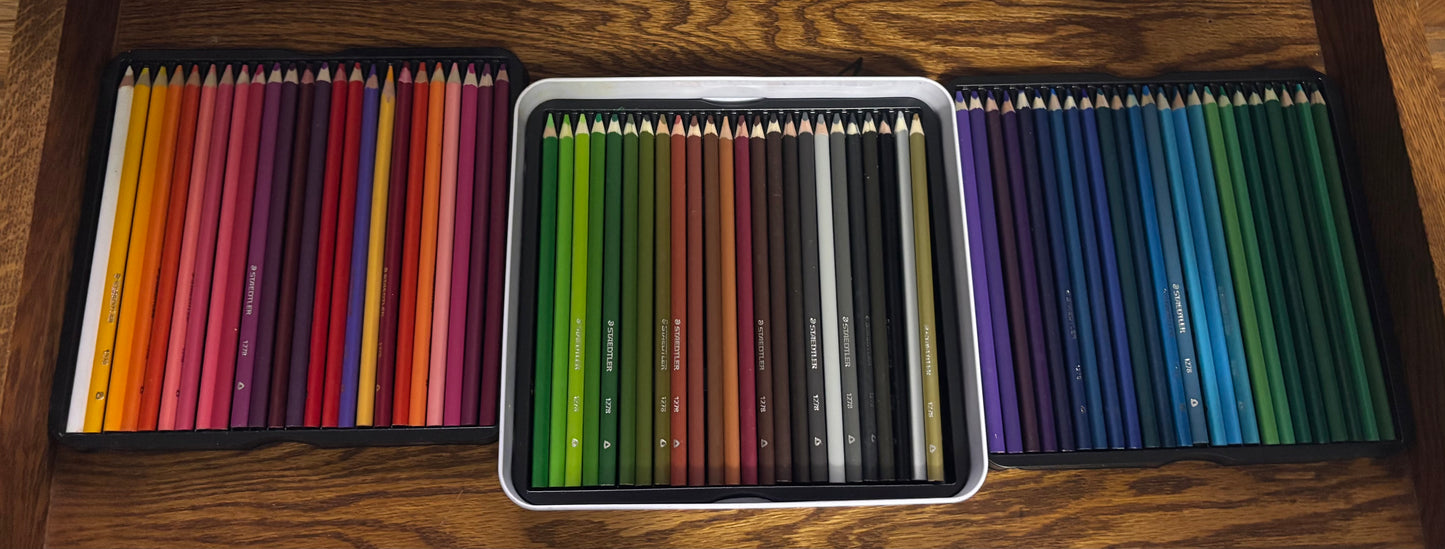 Triangular Colored Pencils Set, 72 Pack