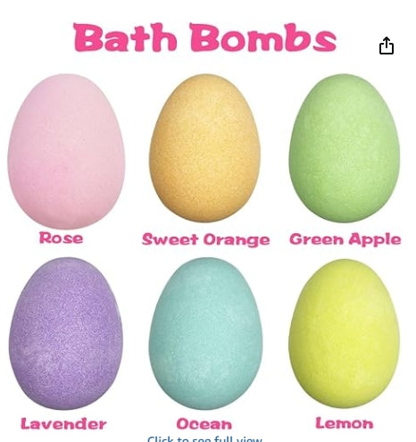 6 Pack Easter Bath Bombs with Easter Squishy Toys Inside