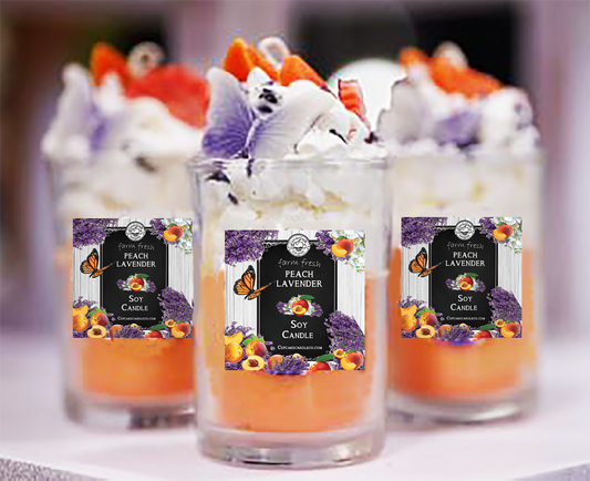 Farm Fresh Sequim Lavender Peach Dessert Drink Candle