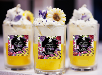 Farm Fresh Sequim Lavender Sunflower Dessert Drink Candle