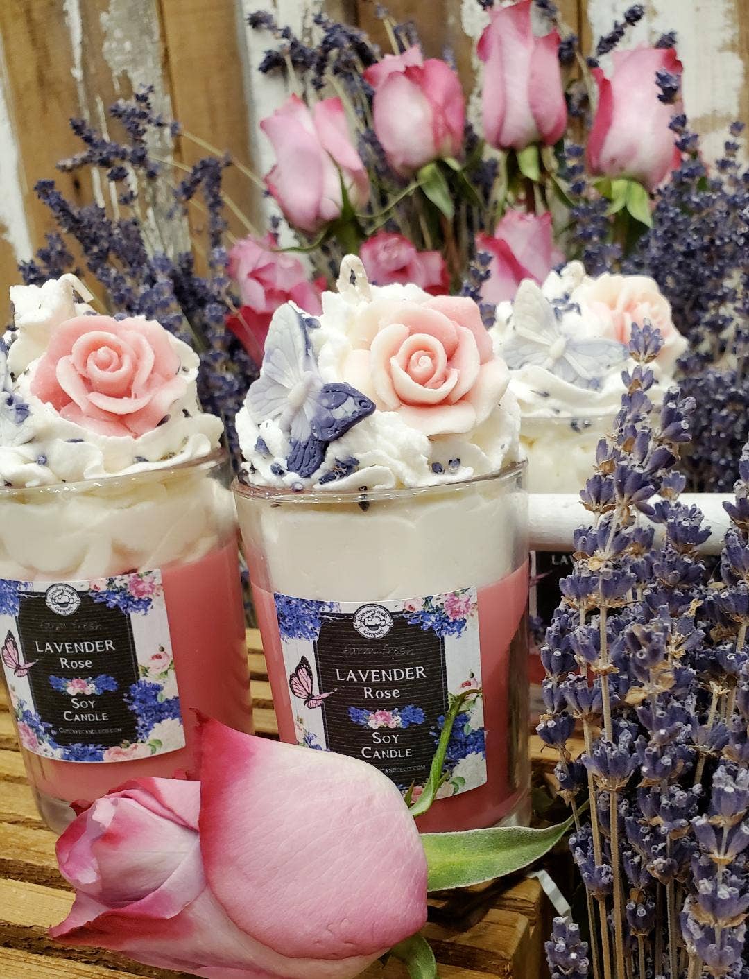 Farm Fresh Sequim Lavender Rose Dessert Drink Candle
