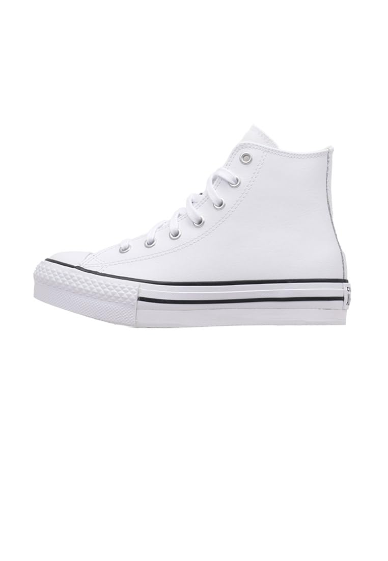 Converse Unisex Chuck Taylor All Star Eva Lift Platform Leather (Big Kid) White/Natural Ivory/Black 6 Big Kid M