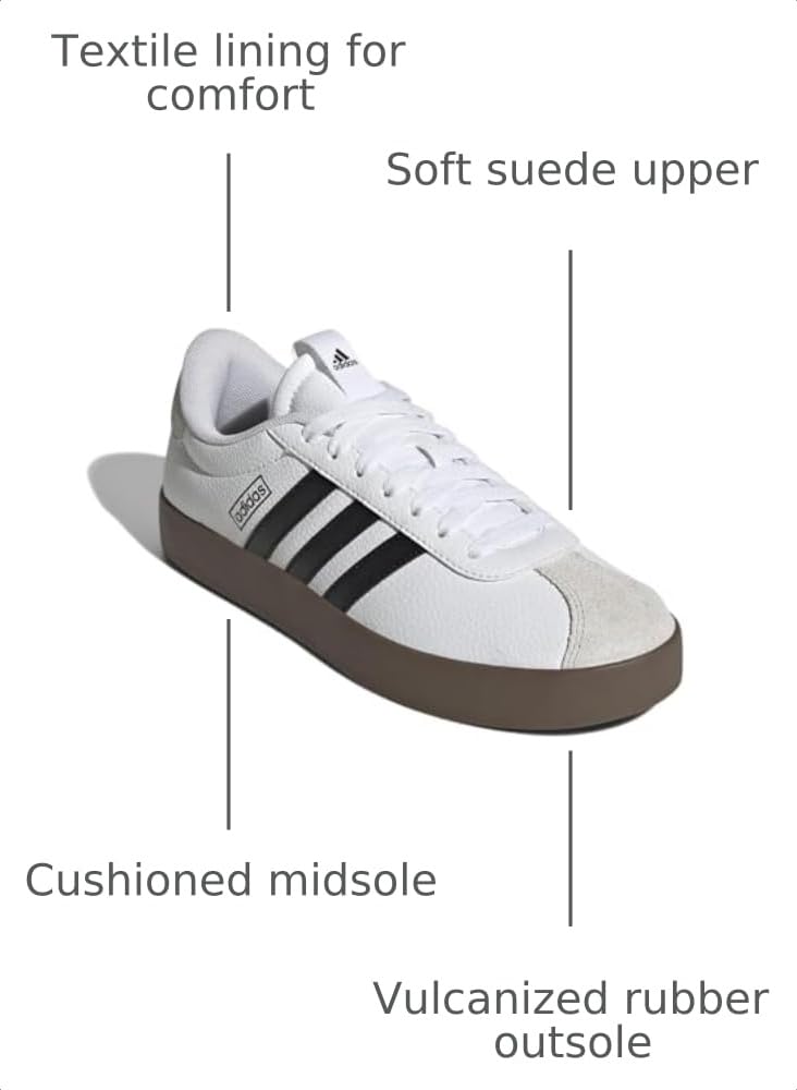 adidas Women's VL Court 3.0 Sneaker White/Black/Grey