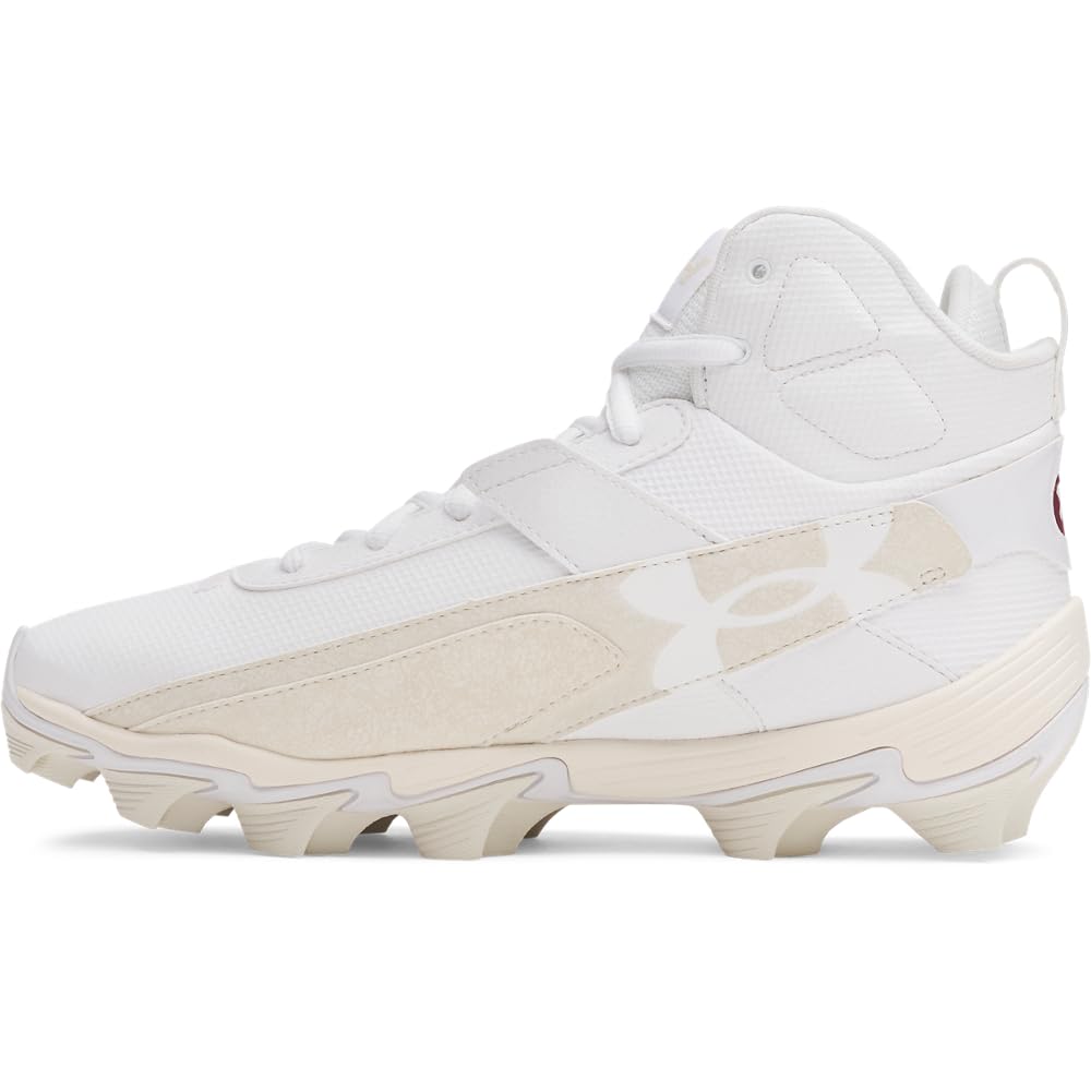 Under Armour Men's Harper 10 RM Baseball Cleats, (100) White/Stone/Brownstone, 6.5, US