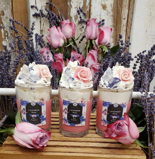 Farm Fresh Sequim Lavender Rose Dessert Drink Candle
