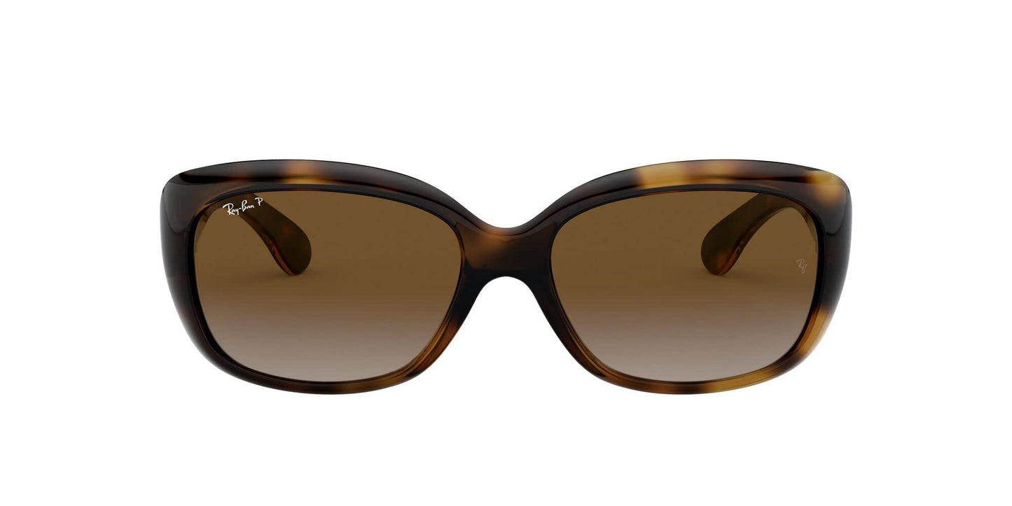 Ray-Ban Womens RB4101 Jackie Ohh Butterfly Sunglasses, Light Havana/Polarized Light Grey Gradient Brown, 58 mm