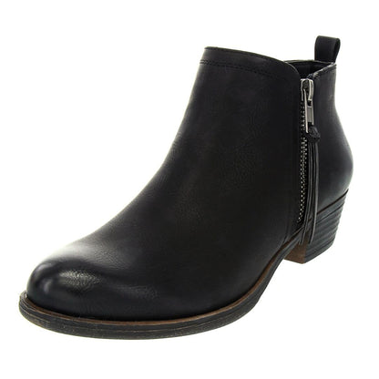 LONDON FOG Women's Tina Ankle Bootie Black 6.5