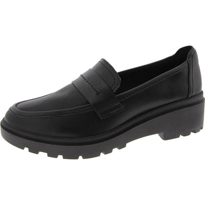 Clarks Women's Calla Ease Loafer Flat, Black Leather, 7 Medium US