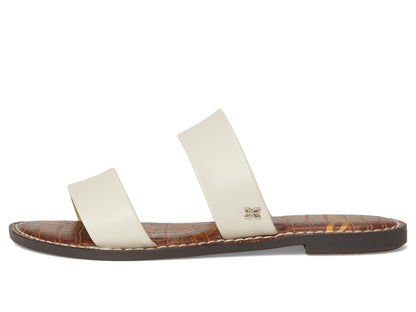 Sam Edelman Women's Gala Flat Sandal, Modern Ivory Leather, 9