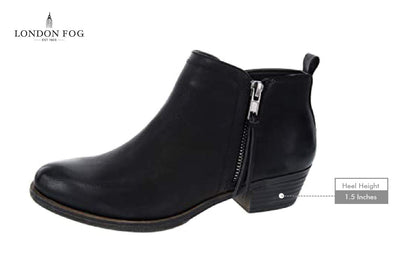 LONDON FOG Women's Tina Ankle Bootie Black 6.5