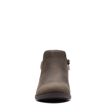Clarks Women's Charlten Grace Ankle Boot, Taupe Oily Leather, 7 Medium US