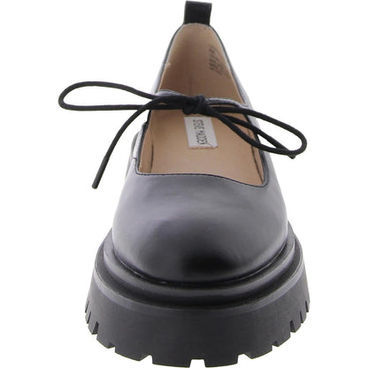 Steve Madden Women's Landon Mary Jane Flat, Black Leather, 9