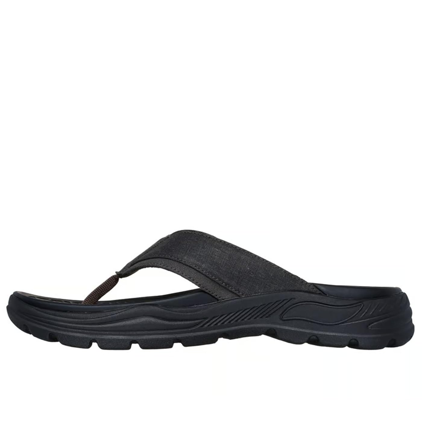 Skechers Men's Arch Fit Motley Sd-Rigel Canvas Thong Sandal, Bkcc, 10