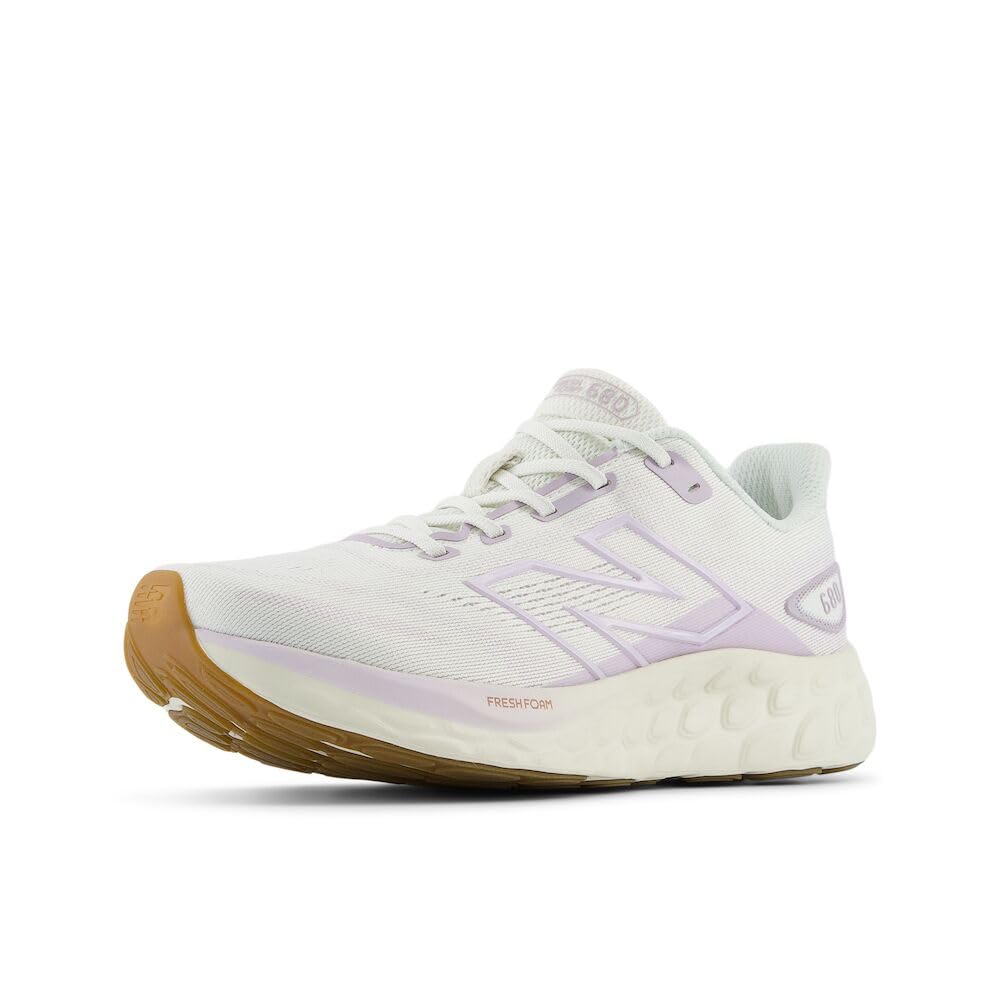 New Balance Women's Fresh Foam 680 V8 Running Shoe, Sea Salt/Taro, 10 W