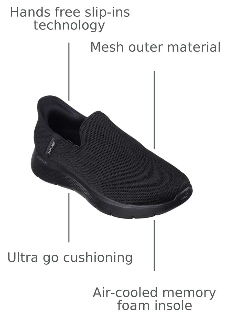 Skechers Men's Go Walk Flex No Hands Hands Free Slip-Ins Sneaker, Black, 11.5