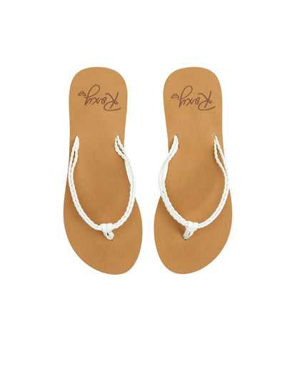 Roxy Women's Costas Flip Flop, White/Tan, 8