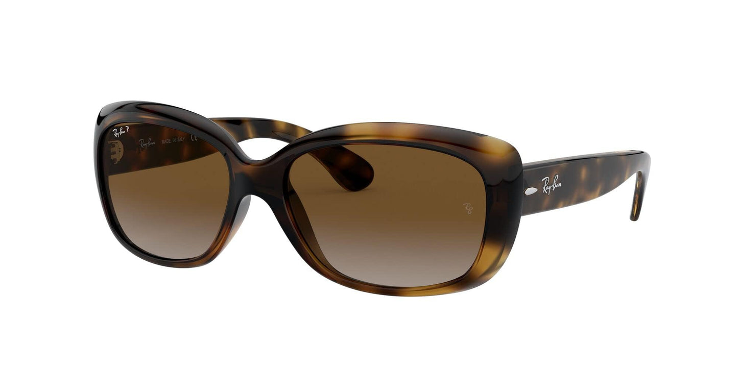 Ray-Ban Womens RB4101 Jackie Ohh Butterfly Sunglasses, Light Havana/Polarized Light Grey Gradient Brown, 58 mm