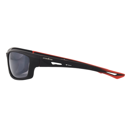 Ironman 1902 Wrap-Around Sport Sunglasses for Men, Black, 61mm