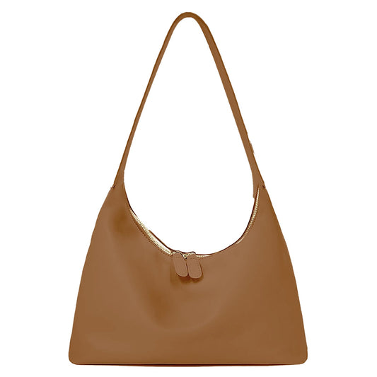 JueiXeoy Shoulder Purses for Women Small Slouchy Hobo Bag Cute Tote Handbags Trendy Faux Leather Crescent Bags Clutch Purses Brown