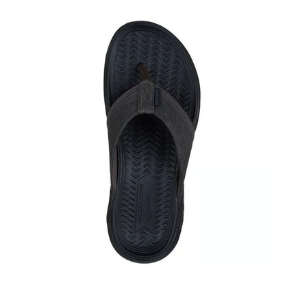 Skechers Men's Arch Fit Motley Sd-Rigel Canvas Thong Sandal, Bkcc, 10