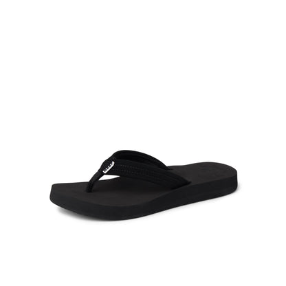 Reef Cushion Breeze Womens Flip Flop, Ultra Soft Cushion Footbed, Arch Support, Black/Black, 7