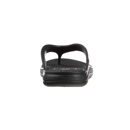totes Men's Everywear Lightweight Waterproof Contoured Ara Flip Flop Sandal, Black, 13 US