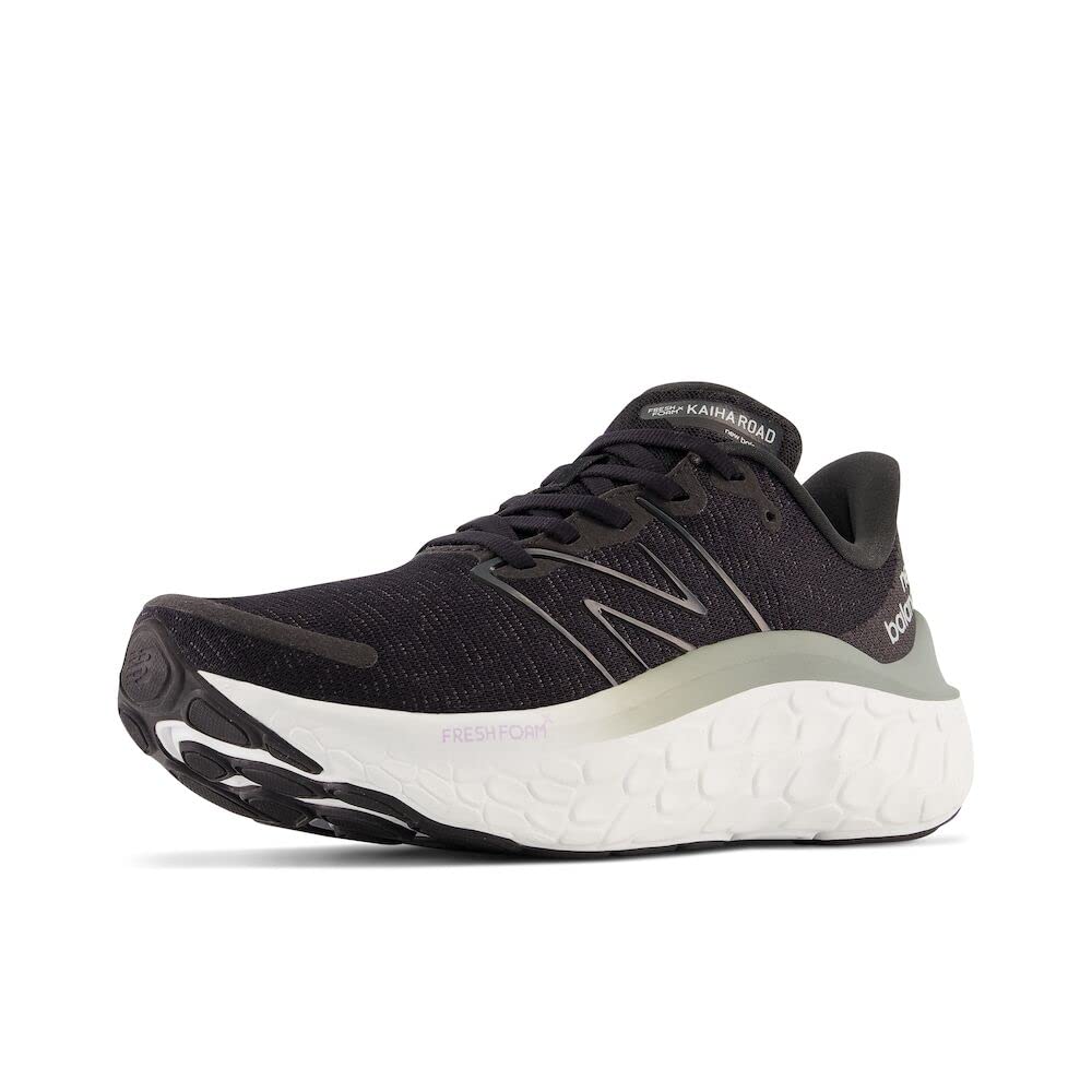 New Balance Women's Fresh Foam X Kaiha Road V1 Running Shoe, Black/Phantom/Silver Metallic, 7.5 W