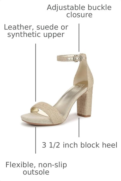 Naturalizer Womens Joy Heeled Sandal Natural/Gold Metallic 7.5 W