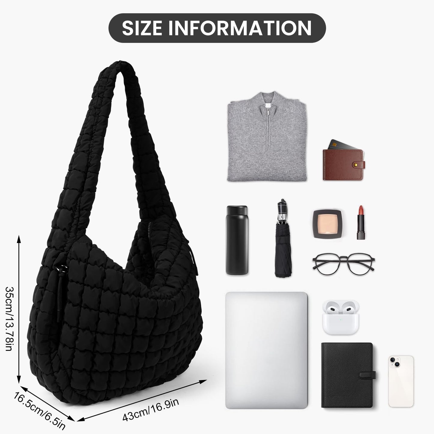 Juoxeepy Quilted Tote Bag Large Quilted Carryall Puffer Shoulder Bag Lightweight Puffy Padding Hobo Bags Puffy Bags