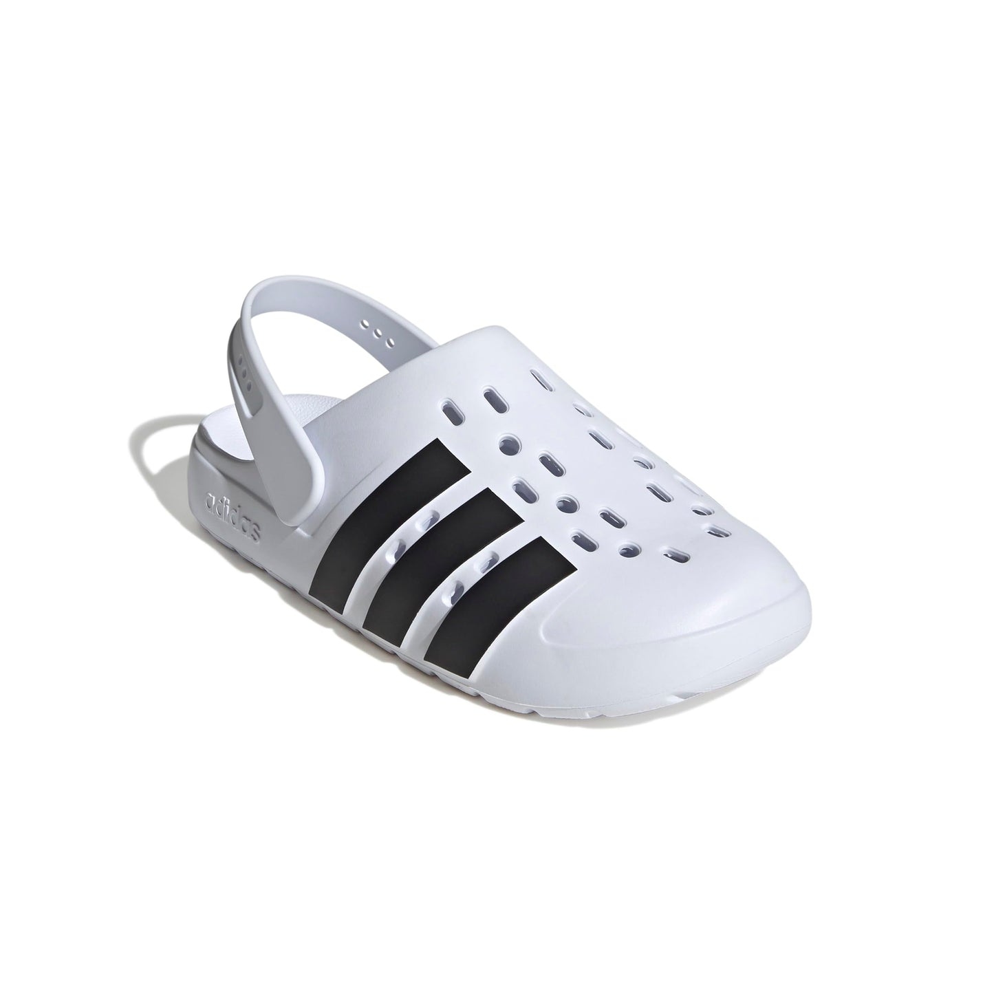 adidas Unisex-Adult Adilette Clog, White/Black/White, 13