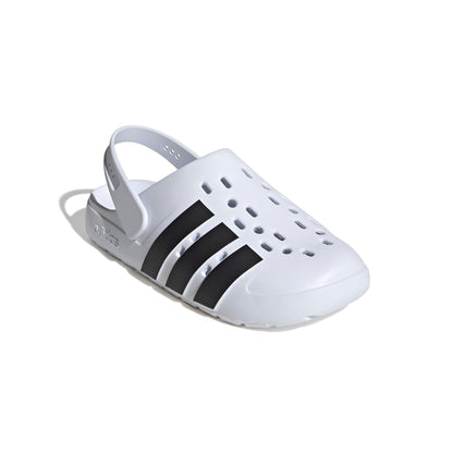 adidas Unisex-Adult Adilette Clog, White/Black/White, 13