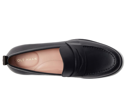 Cole Haan Women's Stassi Penny Loafer, Black Leather, 8.5-C US