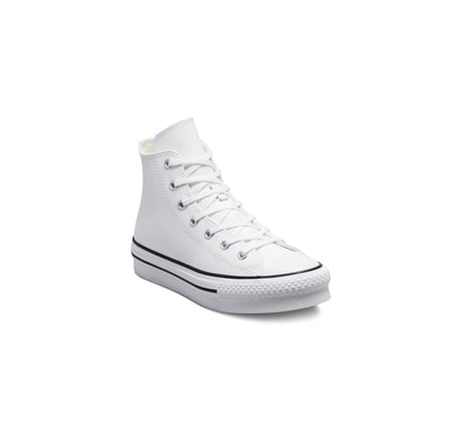 Converse Unisex Chuck Taylor All Star Eva Lift Platform Leather (Big Kid) White/Natural Ivory/Black 6 Big Kid M