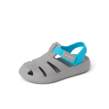 REEF Boys Sandals, Toddler/Little Kid Totally Beachin, Grey/Blue, 9