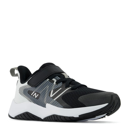 New Balance Kid's Rave Run V2 Hook and Loop Running Shoe, Black/White, 9 Wide Toddler